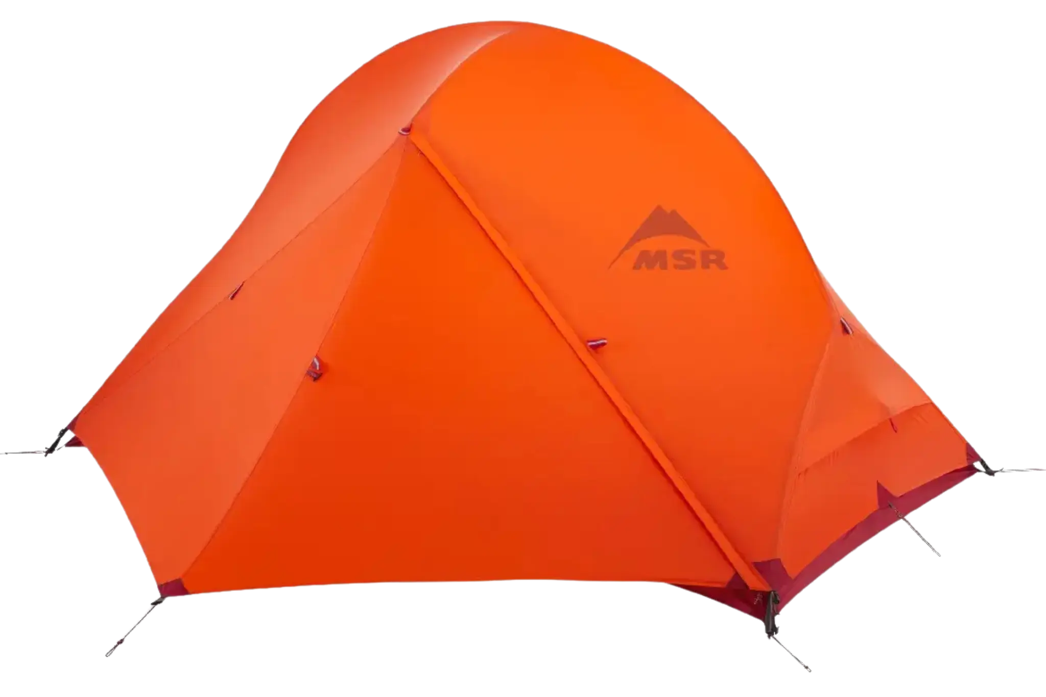 MSR Access 2 lightweight four-season tent designed for Everest Base Camp trekking, featuring a red and white dome structure.